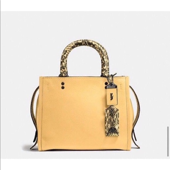 ⭐️⭐️2X HP⭐️⭐️ NWT 💯 Authentic Coach Rogue 25 w/ Snakeskin Handles - Picture 1 of 16